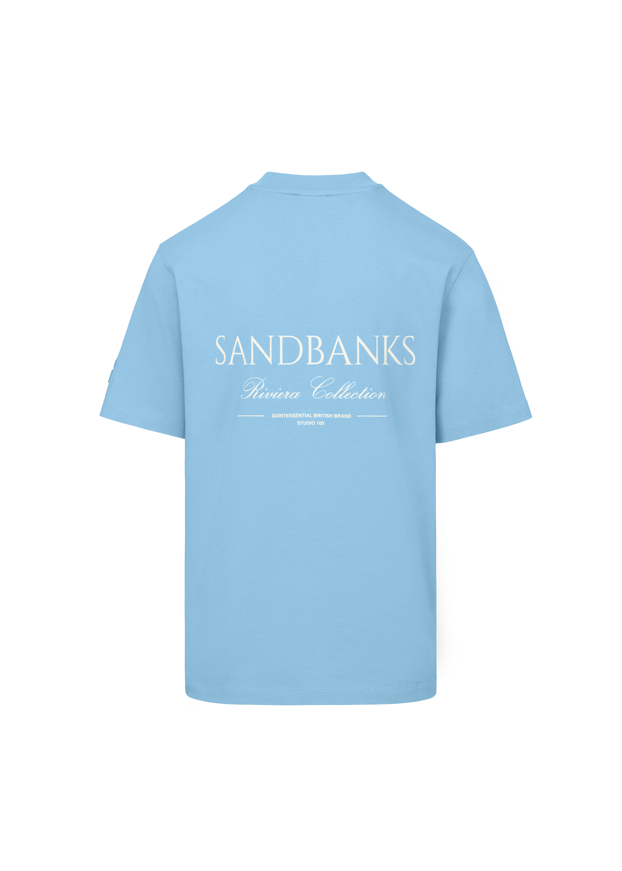 Sandbanks Riviera Collection T-Shirt - Dusty Blue - Sandbanks
