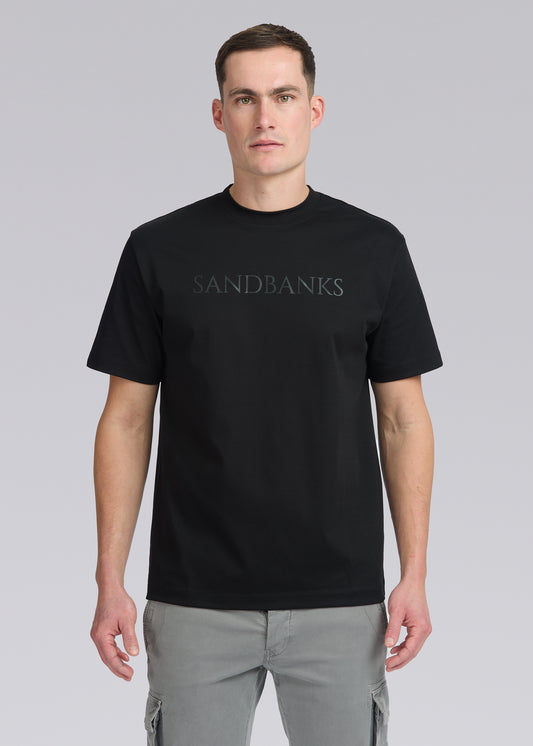 Sandbanks Raised Rubber Interlock T-Shirt - Black