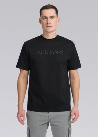 Sandbanks Raised Rubber Interlock T-Shirt - Black