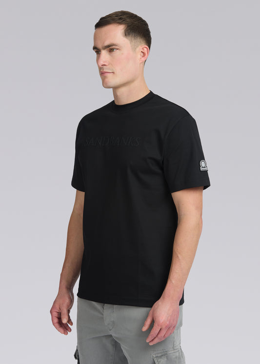 Sandbanks Raised Rubber Interlock T-Shirt - Black