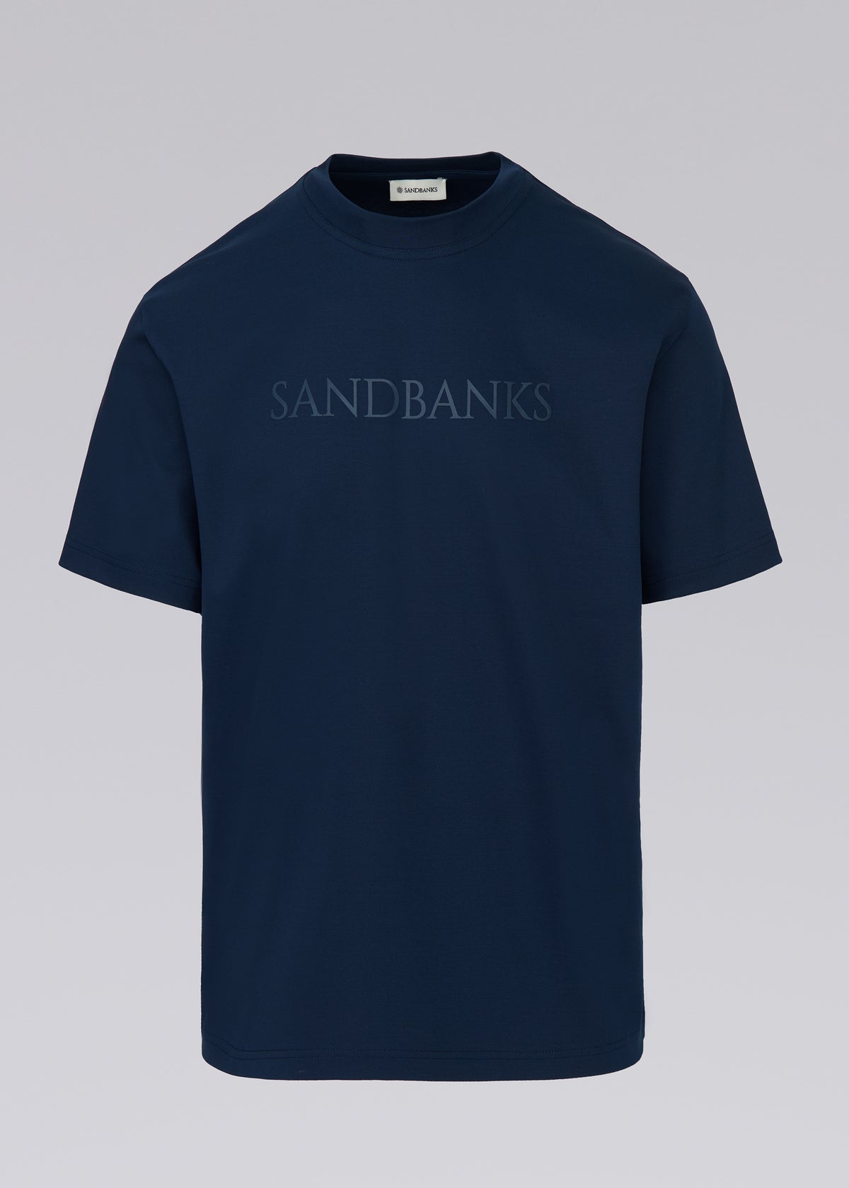 Sandbanks Raised Rubber Interlock T-Shirt - Navy