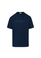 Sandbanks Raised Rubber Interlock T-Shirt - Navy