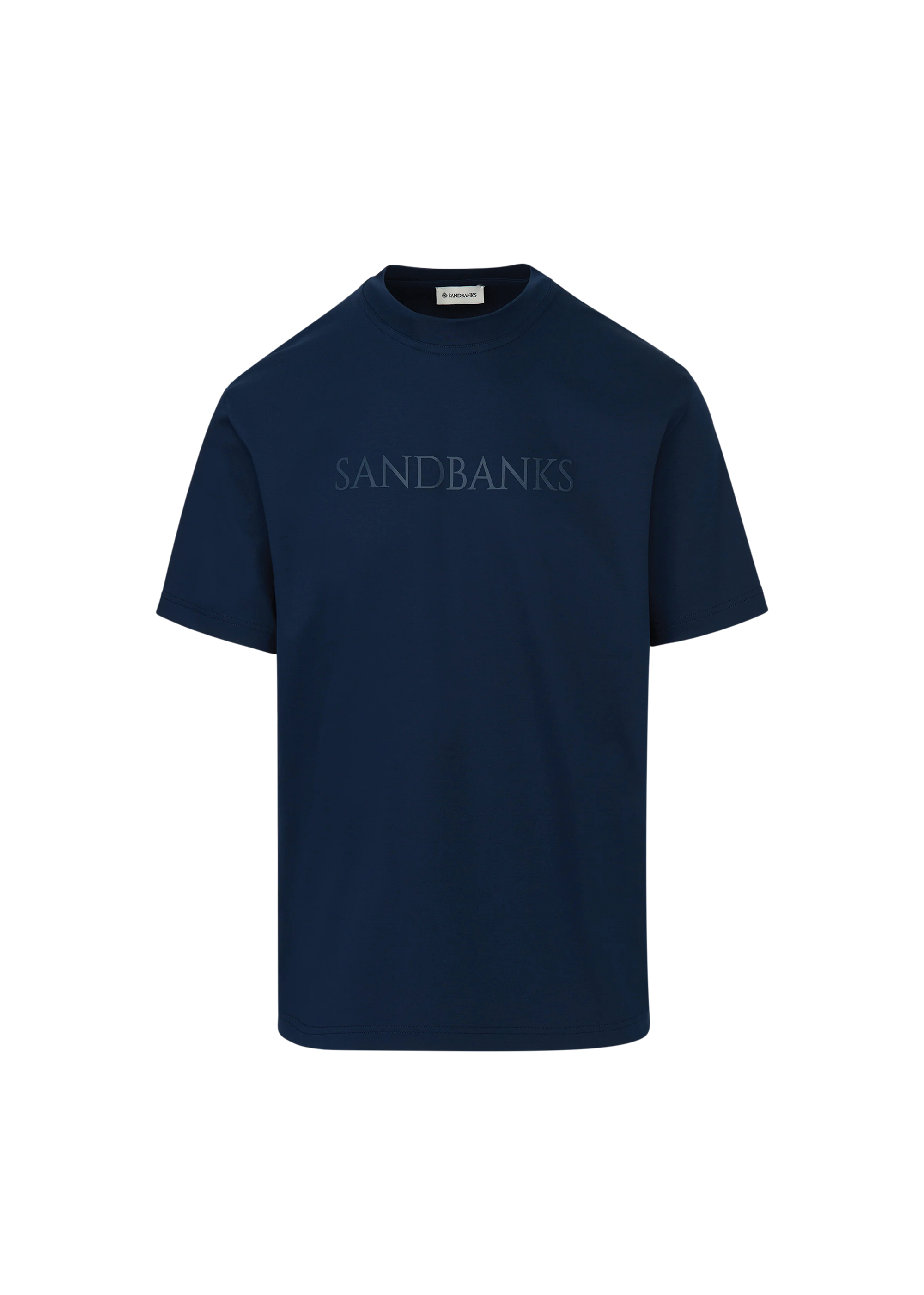 Sandbanks Raised Rubber Interlock T-Shirt - Navy