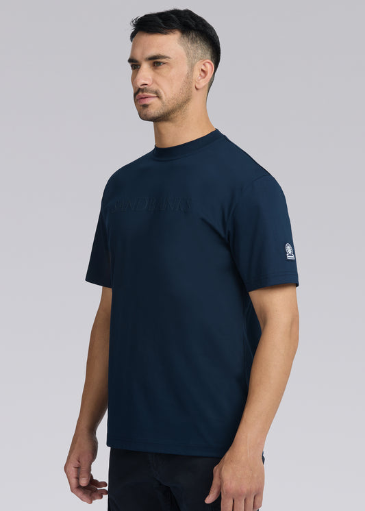 Sandbanks Raised Rubber Interlock T-Shirt - Navy