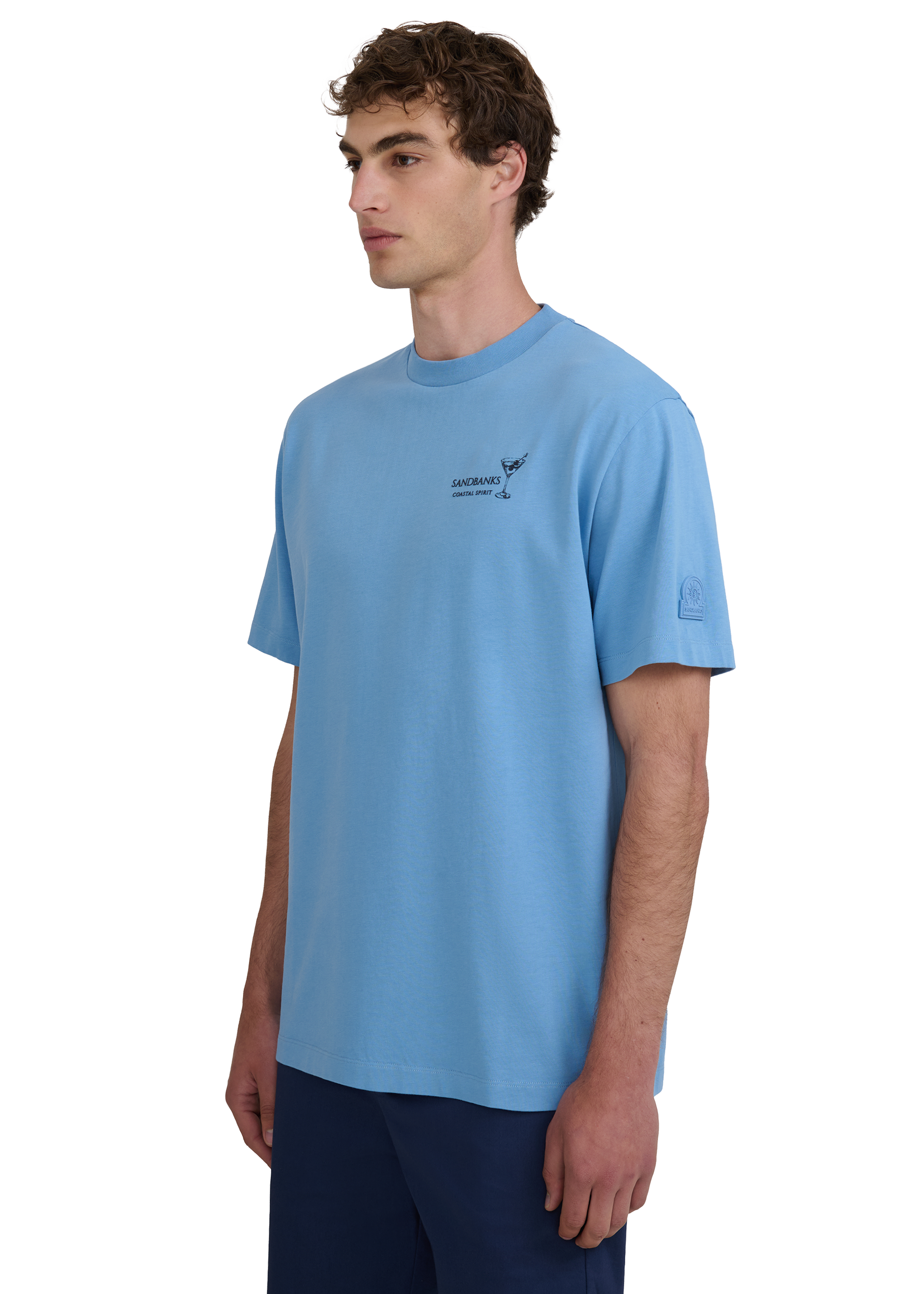 Sandbanks Coastal Spirit T-Shirt - Dusty Blue