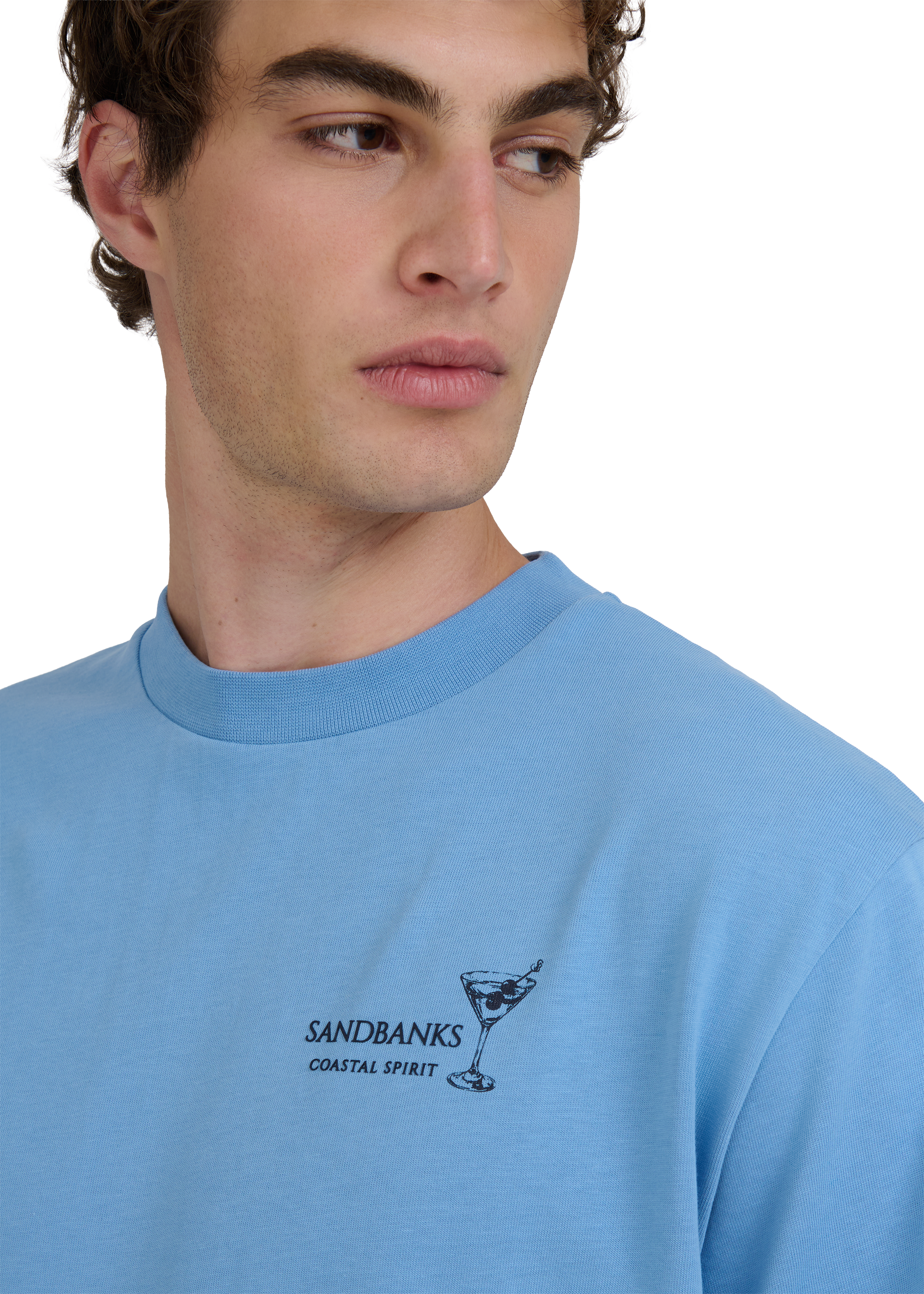 Sandbanks Coastal Spirit T-Shirt - Dusty Blue