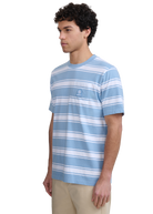 Stripe Pocket Cotton T-Shirt - Dusty Blue