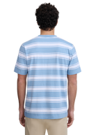 Stripe Pocket Cotton T-Shirt - Dusty Blue