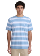 Stripe Pocket Cotton T-Shirt - Dusty Blue