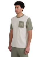 Contrast Pocket Badge Logo T-shirt - Stone
