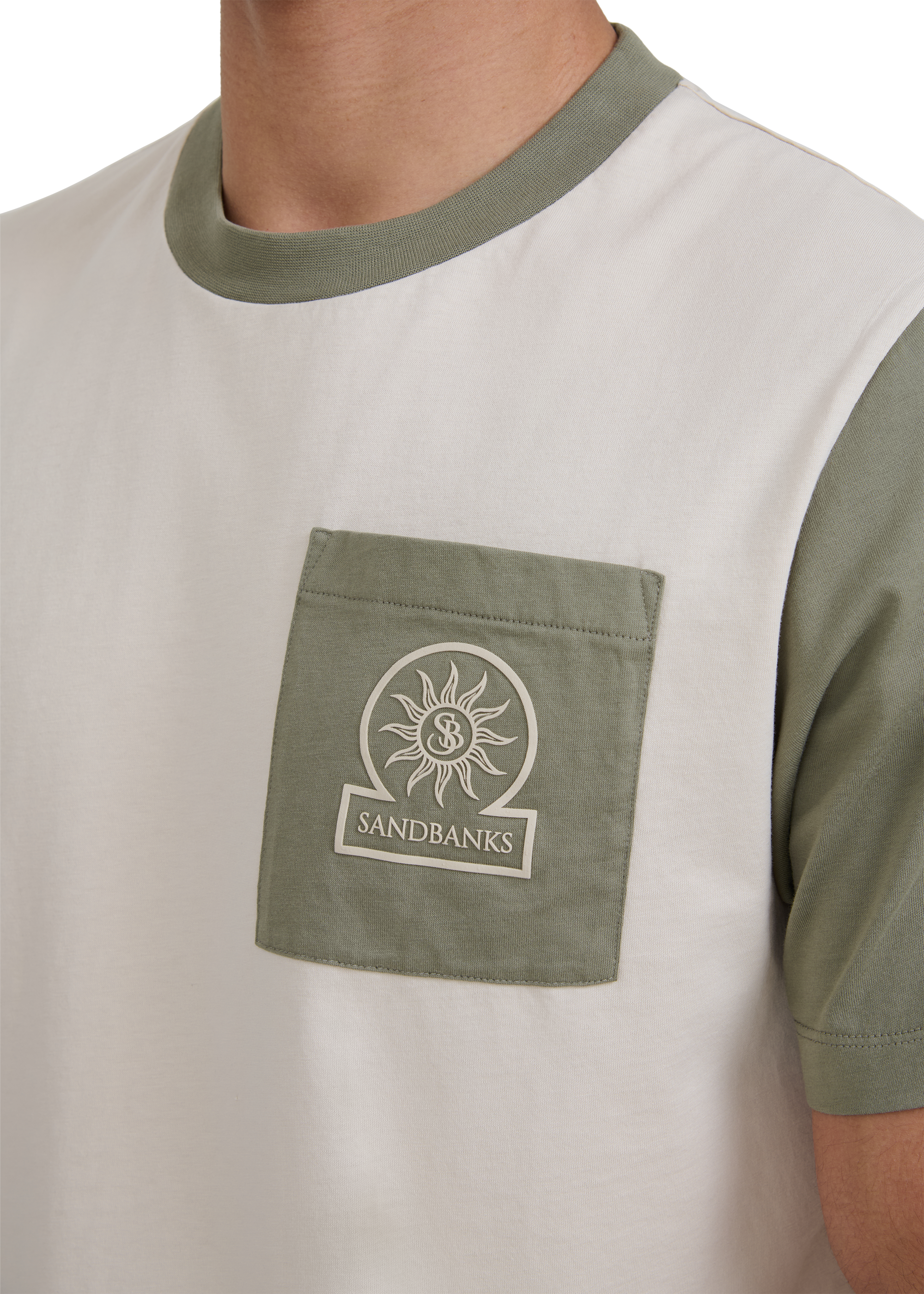 Contrast Pocket Badge Logo T-shirt - Stone