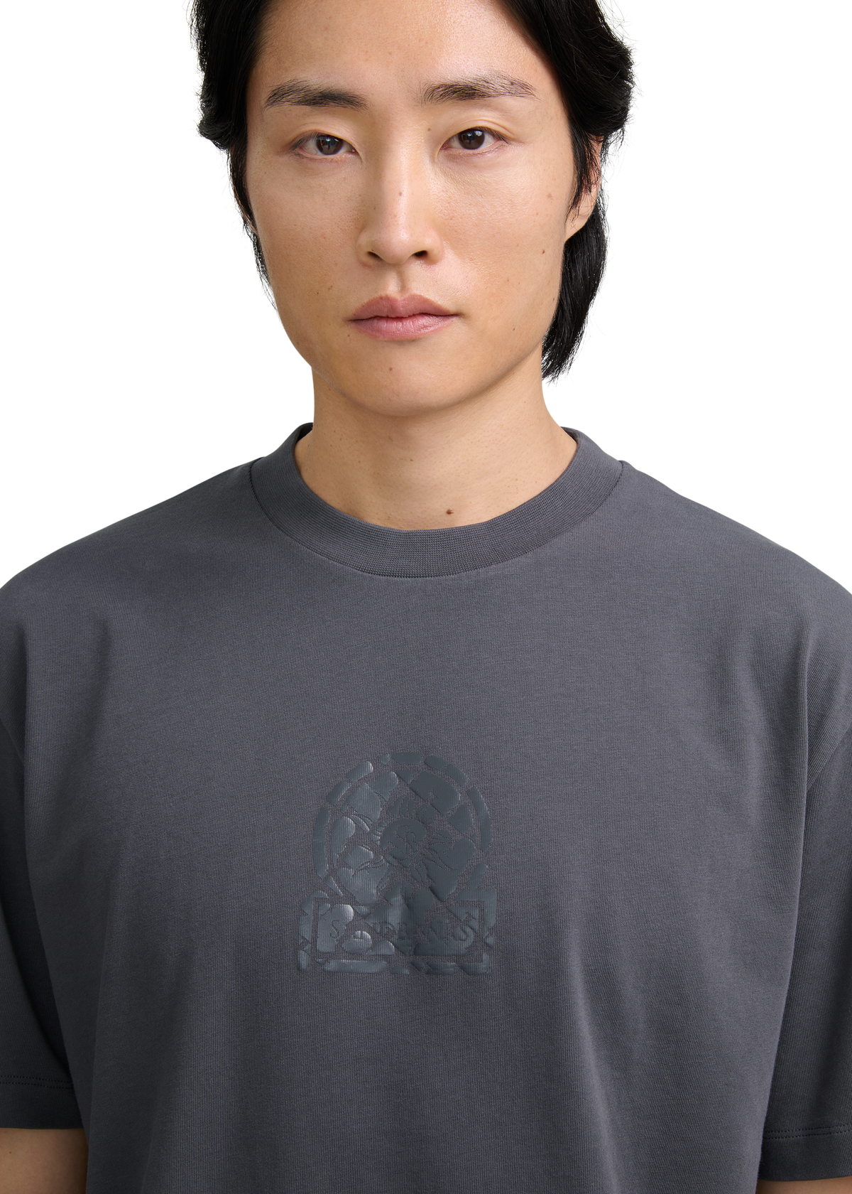 Distressed Graphic Logo T-Shirt - Anthracite