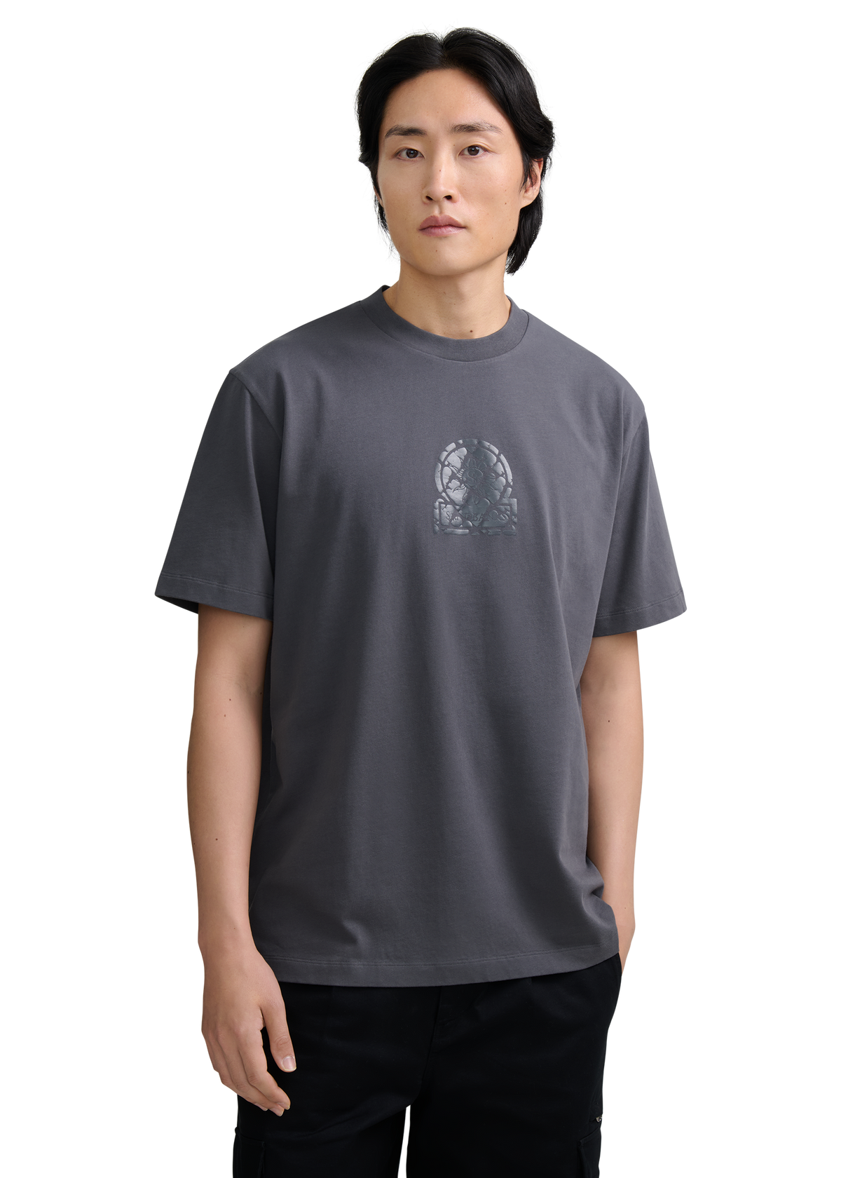Distressed Graphic Logo T-Shirt - Anthracite