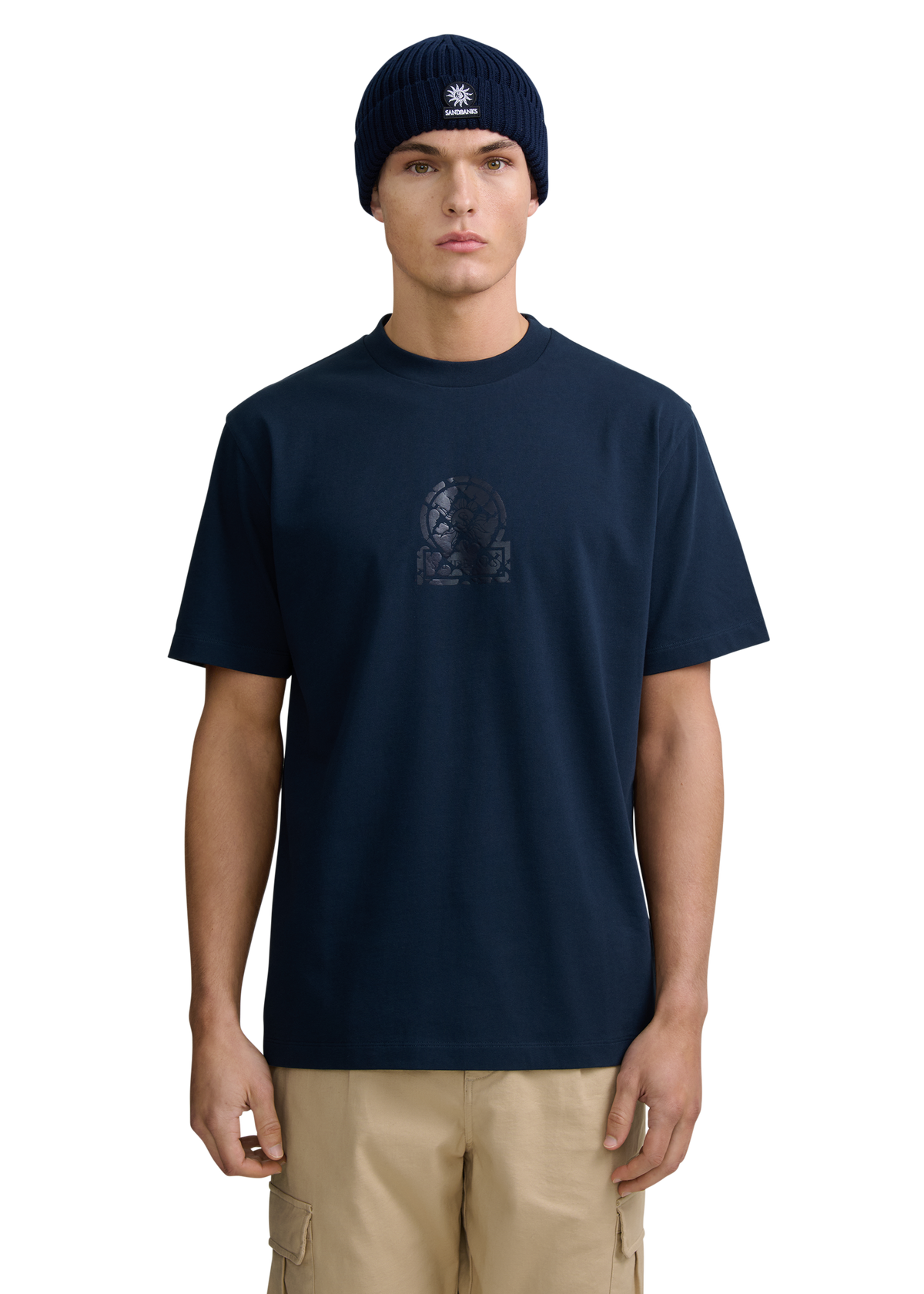 Distressed Graphic Logo T-Shirt - Navy