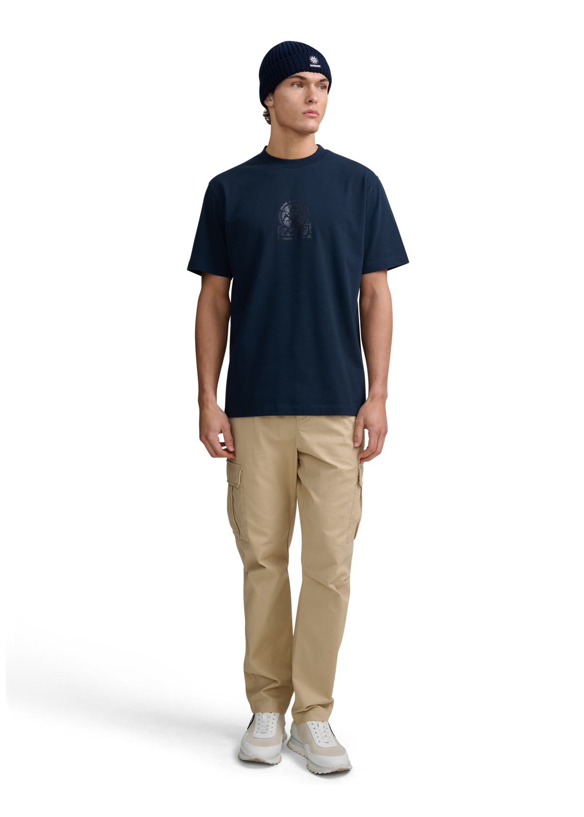 Distressed Graphic Logo T-Shirt - Navy