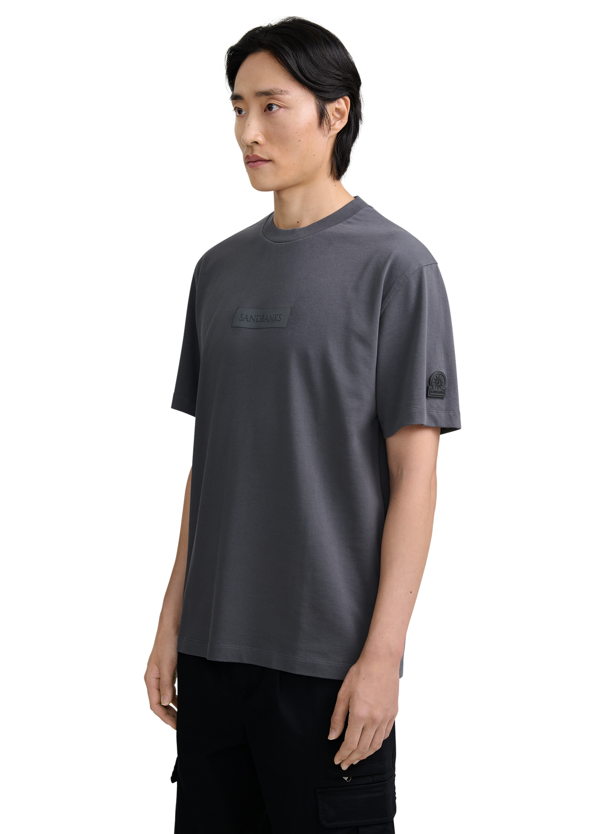 Raised Tonal Logo Print T-Shirt - Anthracite