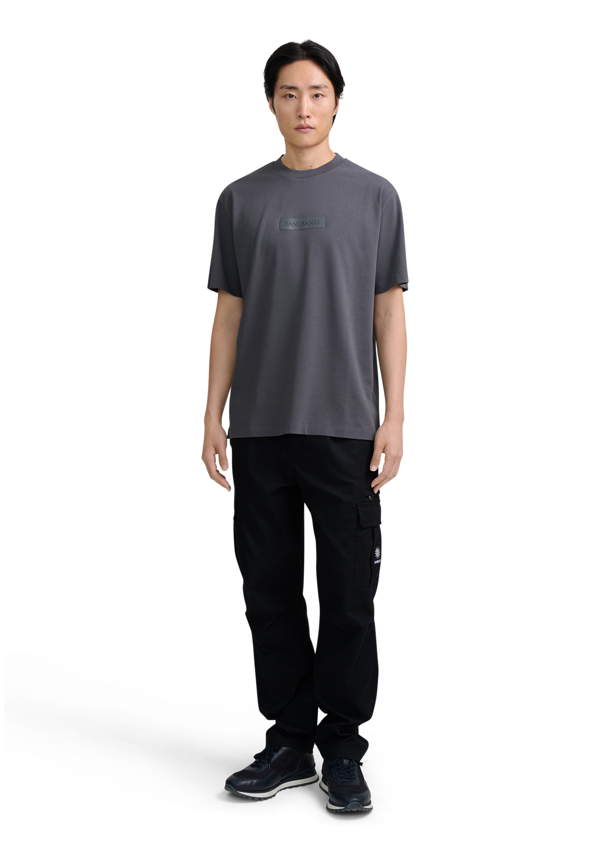 Raised Tonal Logo Print T-Shirt - Anthracite