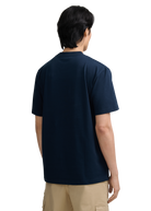 Raised Stripe Logo Print T-Shirt - Navy