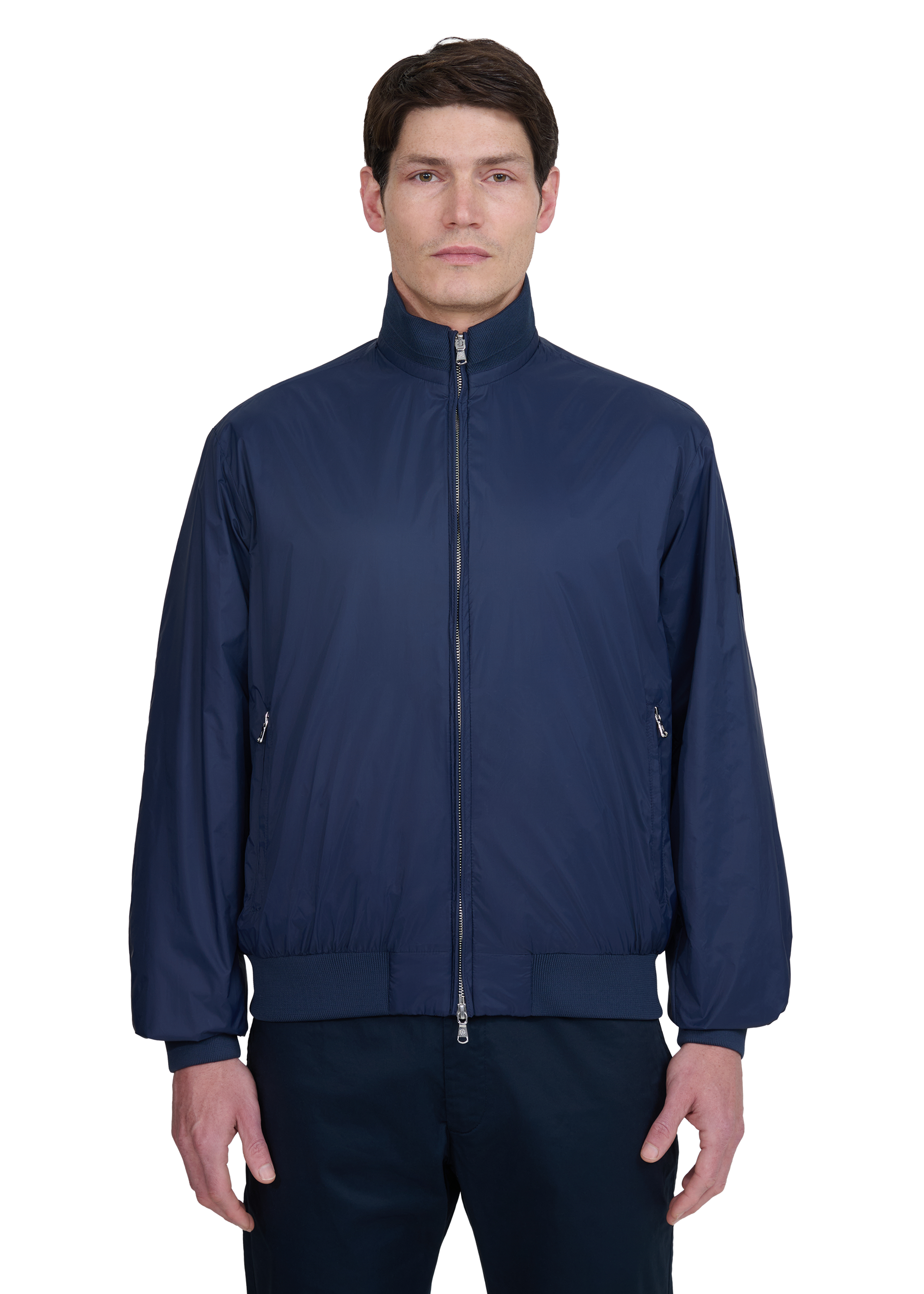 Sandbanks Reversible Funnel Neck Bomber - Navy/Stone