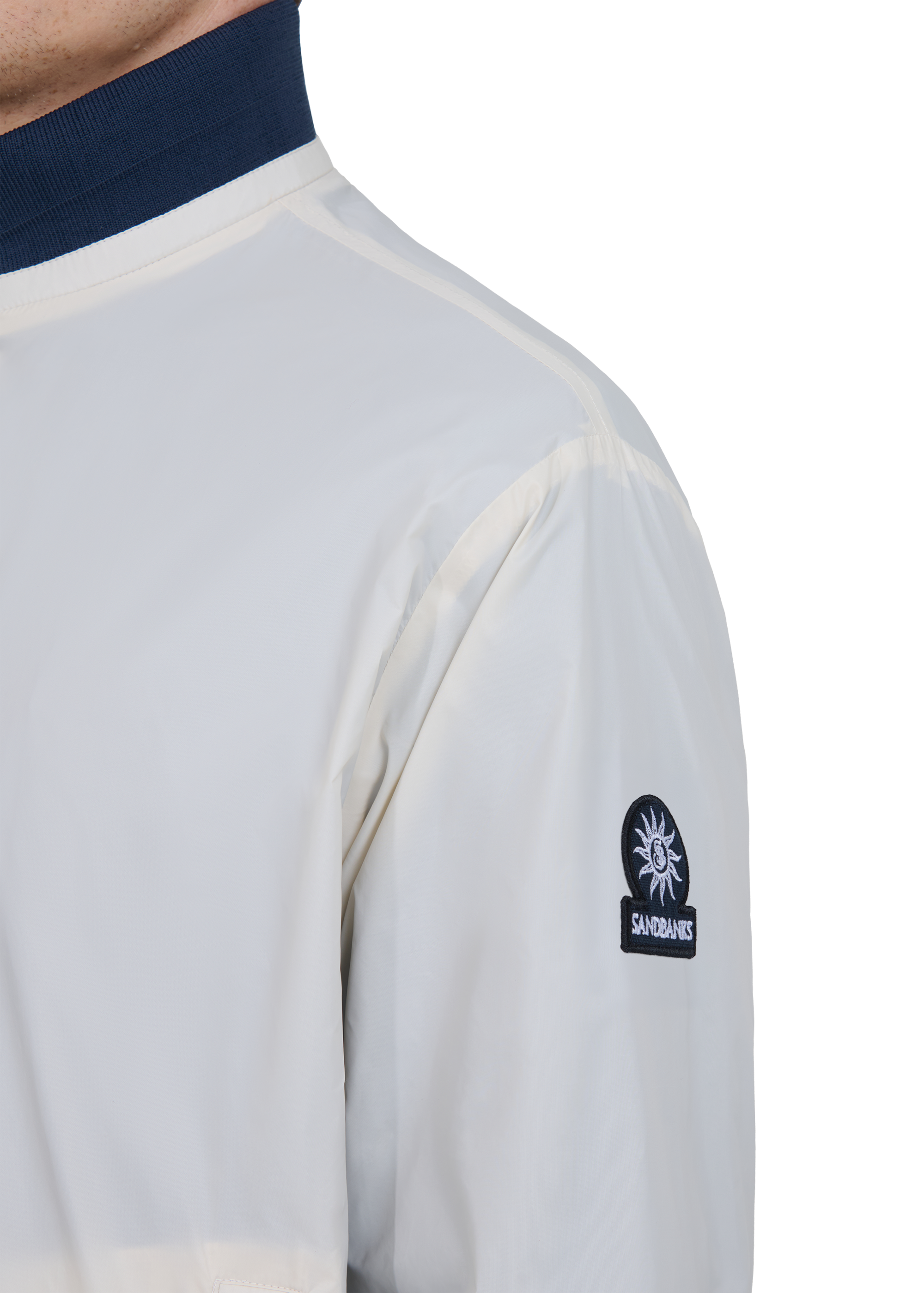 Sandbanks Reversible Funnel Neck Bomber - Navy/Stone - Sandbanks