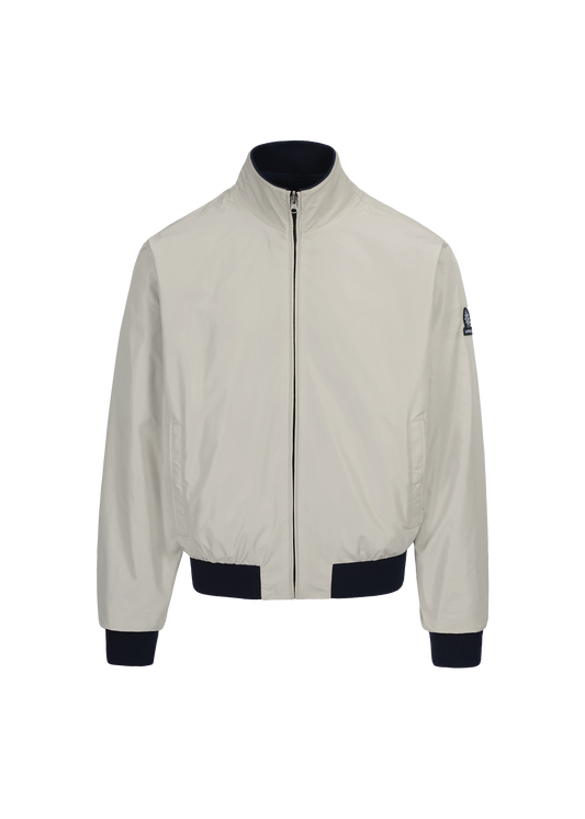 Sandbanks Reversible Funnel Neck Bomber Jacket - Navy & Stone