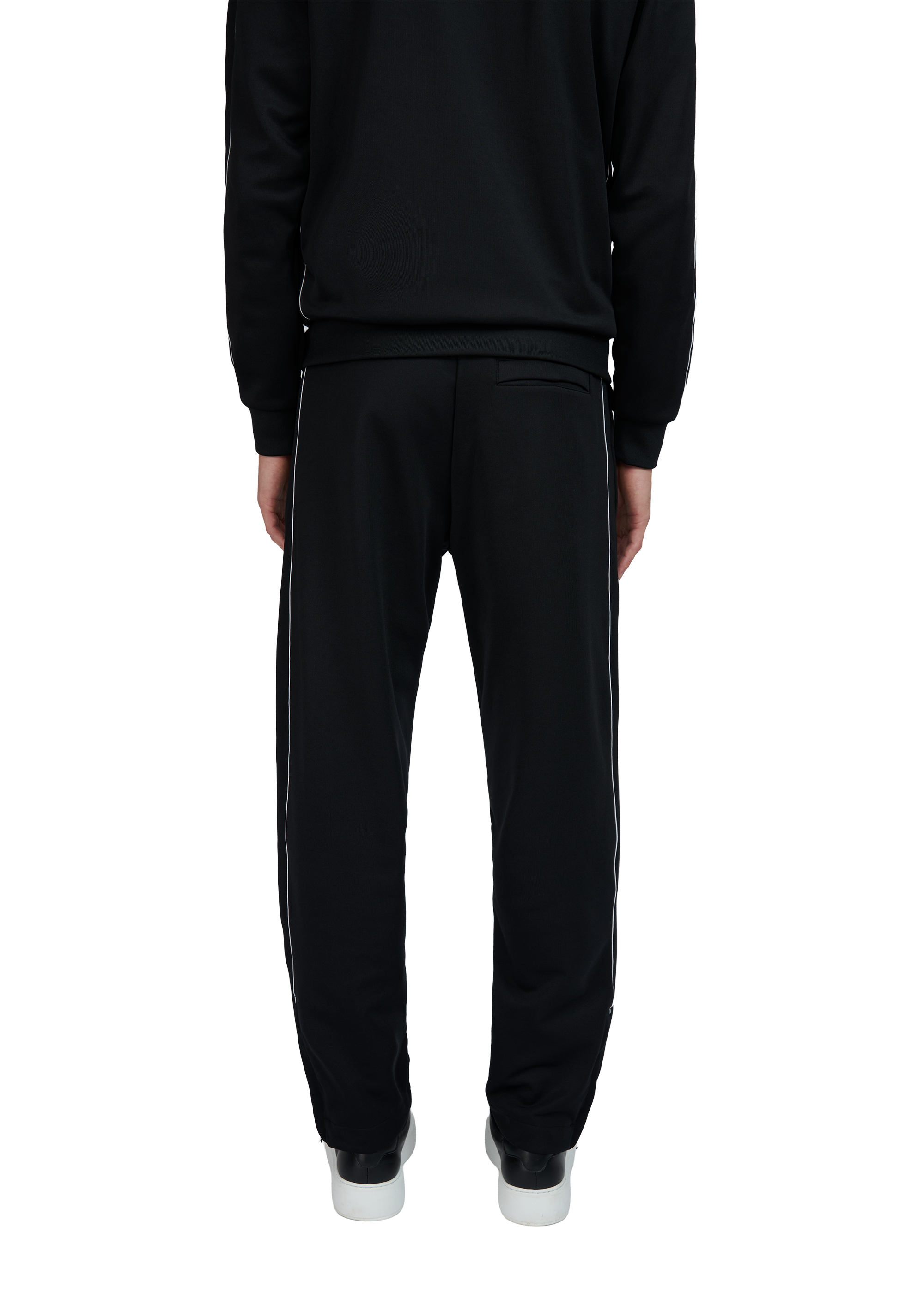 Sandbanks Piped Tricot Track Pant - Black