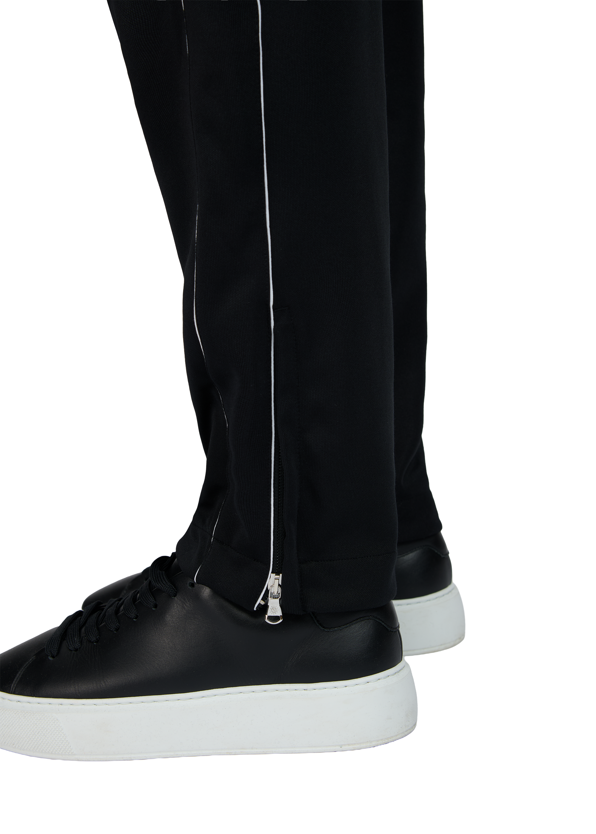 Sandbanks Piped Tricot Track Pant - Black