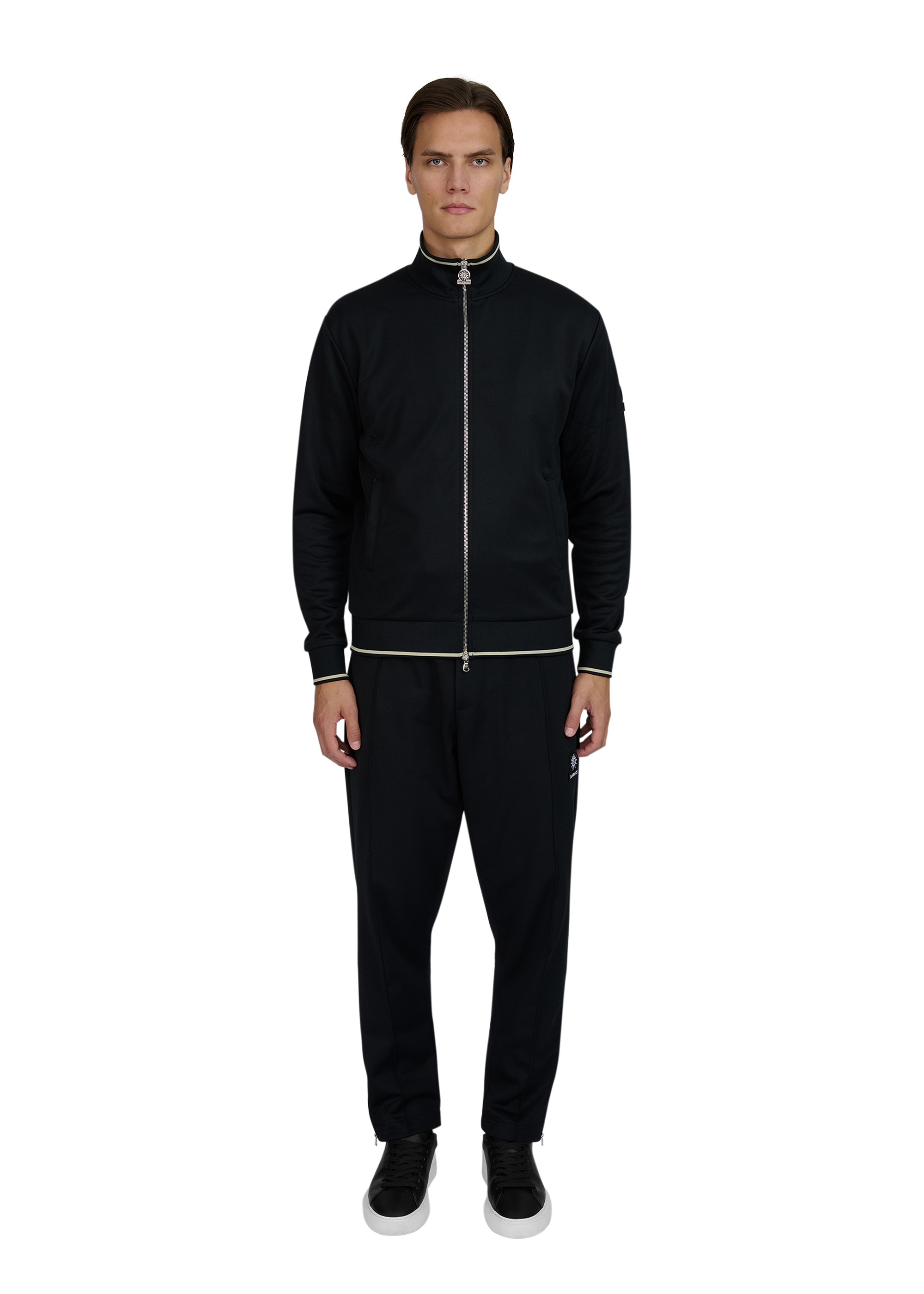 Sandbanks Pleated Tricot Track Pant - Black