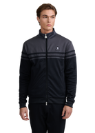 Contrast Stripe Appliqué Track Jacket - Black/Anthracite