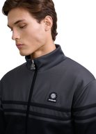 Contrast Stripe Appliqué Track Jacket - Black/Anthracite