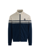 Contrast Stripe Appliqué Track Jacket - Navy/Stone