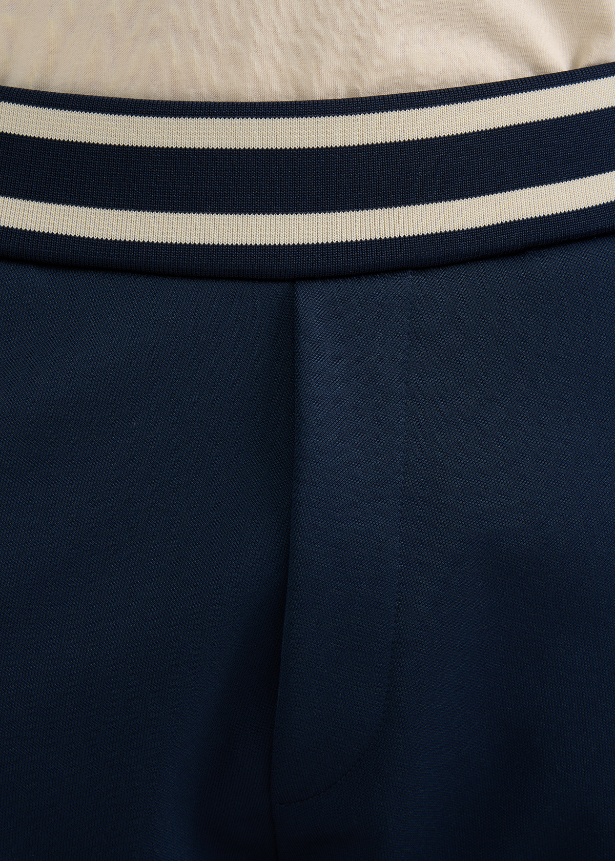 Contrast Stripe Track Pant - Navy/Stone
