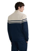 Contrast Stripe Appliqué Track Jacket - Navy/Stone