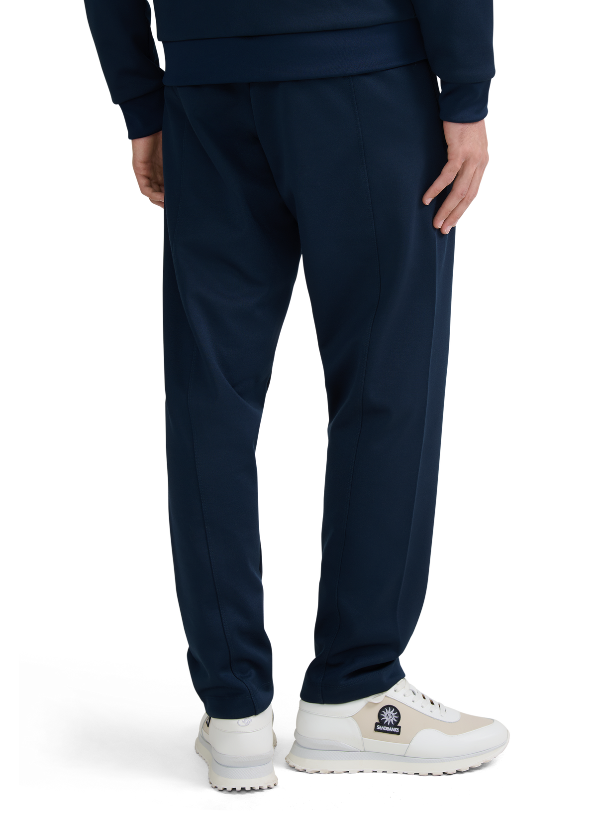 Contrast Stripe Track Pant - Navy/Stone