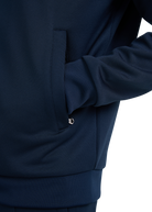 Contrast Stripe Appliqué Track Jacket - Navy/Stone