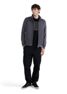 Chevron Quilted Interlock Sweatshirt - Charcoal