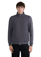 Chevron Quilted Interlock Sweatshirt - Charcoal