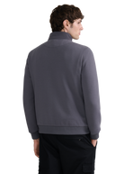 Chevron Quilted Interlock Sweatshirt - Charcoal