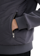 Chevron Quilted Interlock Sweatshirt - Charcoal