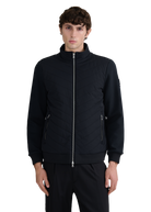 Chevron Quilted Knit Sweatshirt - Black