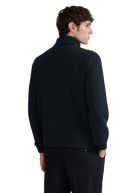 Chevron Quilted Knit Sweatshirt - Black