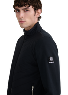 Chevron Quilted Knit Sweatshirt - Black