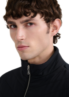 Chevron Quilted Knit Sweatshirt - Black