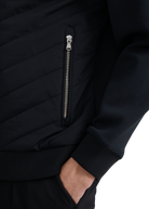 Chevron Quilted Knit Sweatshirt - Black