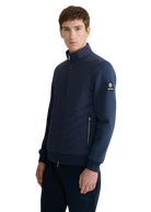 Chevron Quilted Knit Sweatshirt - Navy