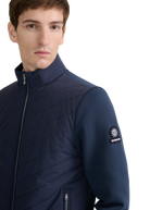 Chevron Quilted Knit Sweatshirt - Navy