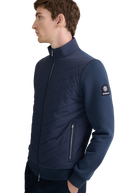 Chevron Quilted Knit Sweatshirt - Navy