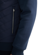 Chevron Quilted Knit Sweatshirt - Navy
