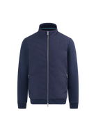 Chevron Quilted Knit Sweatshirt - Navy