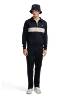 Collared Quarter Zip Sweatshirt - Black/Stone